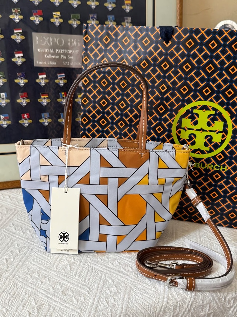 Tory Burch NYLON PRINTED MINI TOTE - Picture 13 of 13